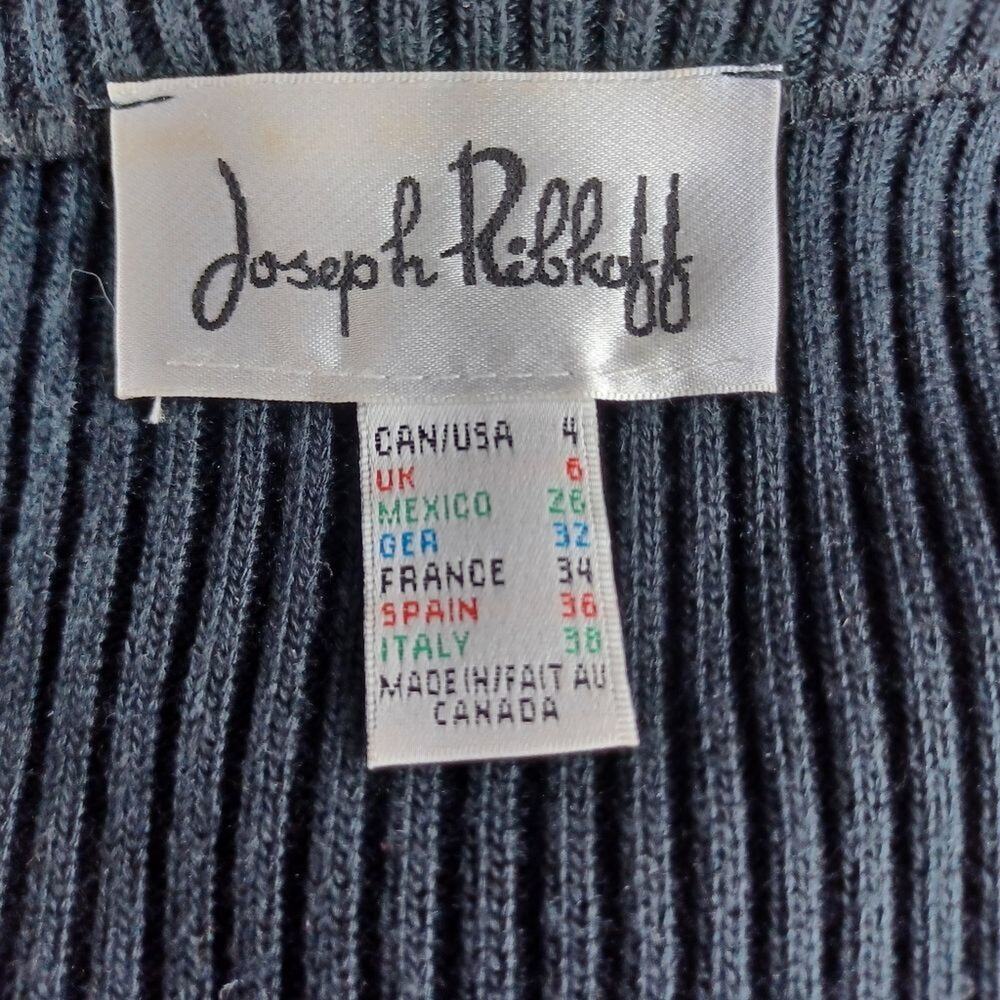 Joseph Ribkoff Black Ribbed Vest Faux Leather - Picture 2 of 7